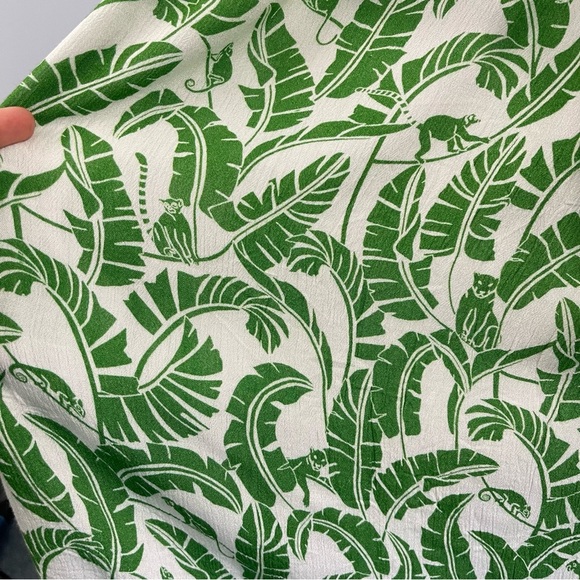 WeWoreWhat Smocked Midi Dress Size Small Vacation Resort Green Tropical Floral - Picture 6 of 13